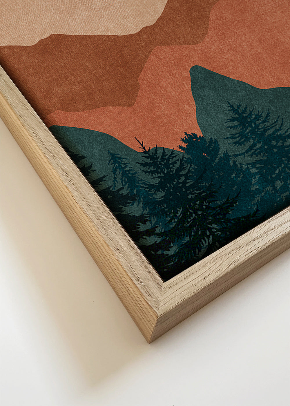 Landschapsposter met gelaagde bergsilhouetten