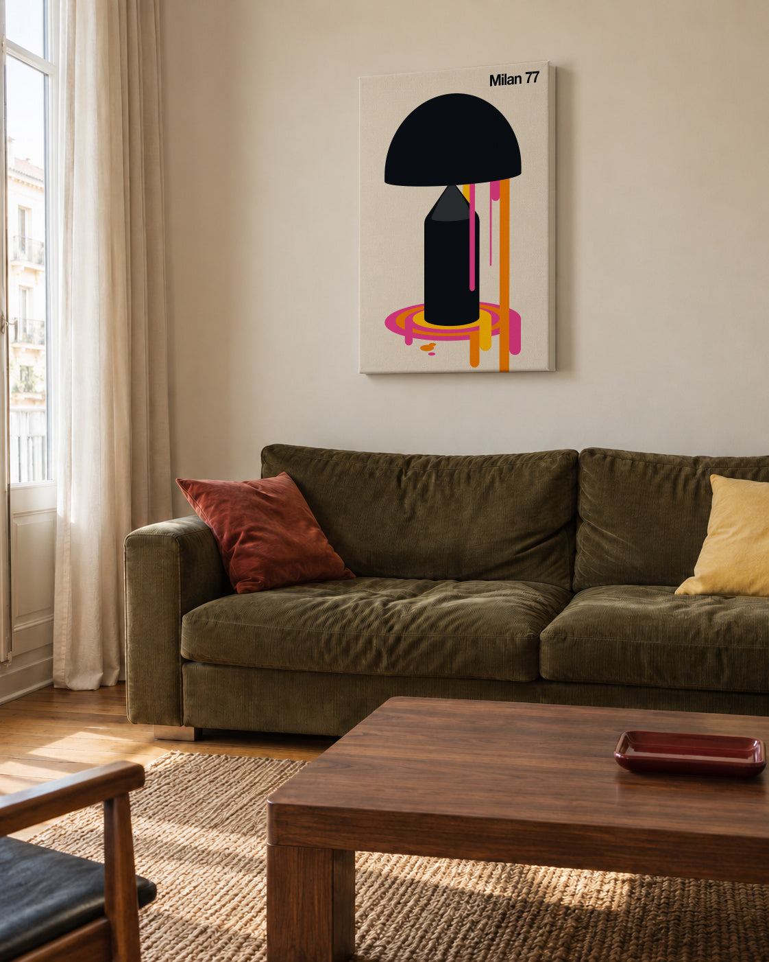Milan 77 - Unframed canvas in an interior
