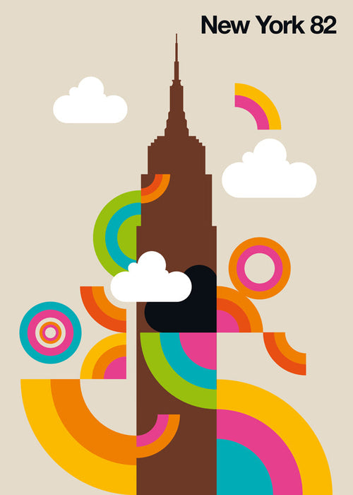 Stedenposter New York 82 retro skyline