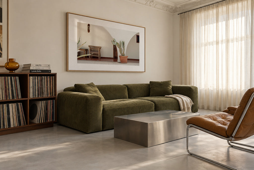 Ibiza IX - Framed canvas in an interior