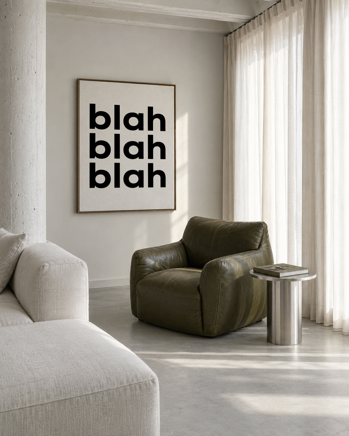 Blah Blah Blah - Framed canvas in an interior