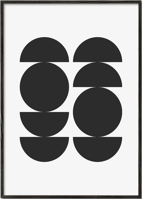 Geometrische poster minimal met cirkels en halve cirkels