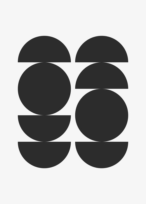Geometrische poster minimal met cirkels en halve cirkels
