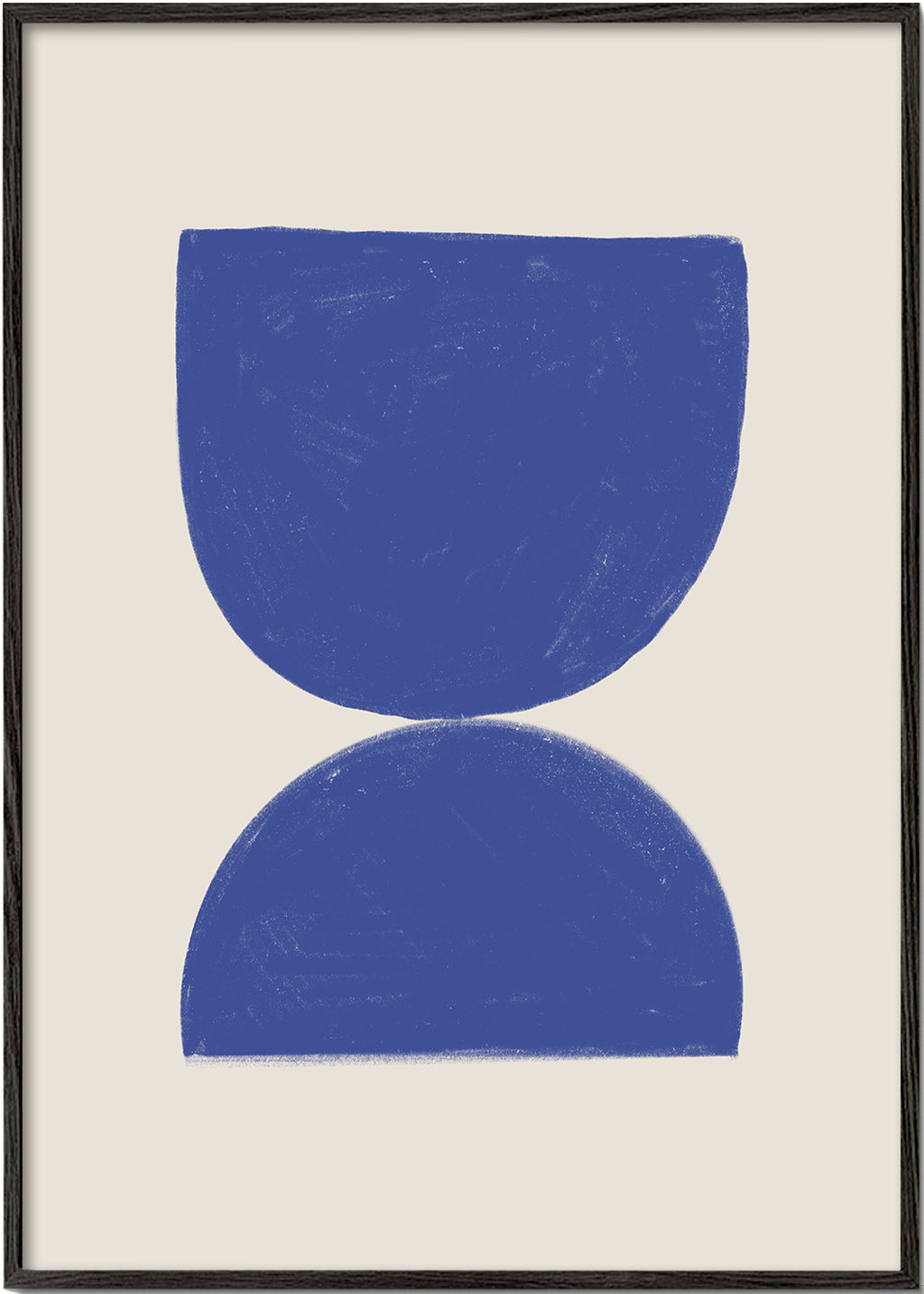 Geometrische poster blauw minimal halve cirkels
