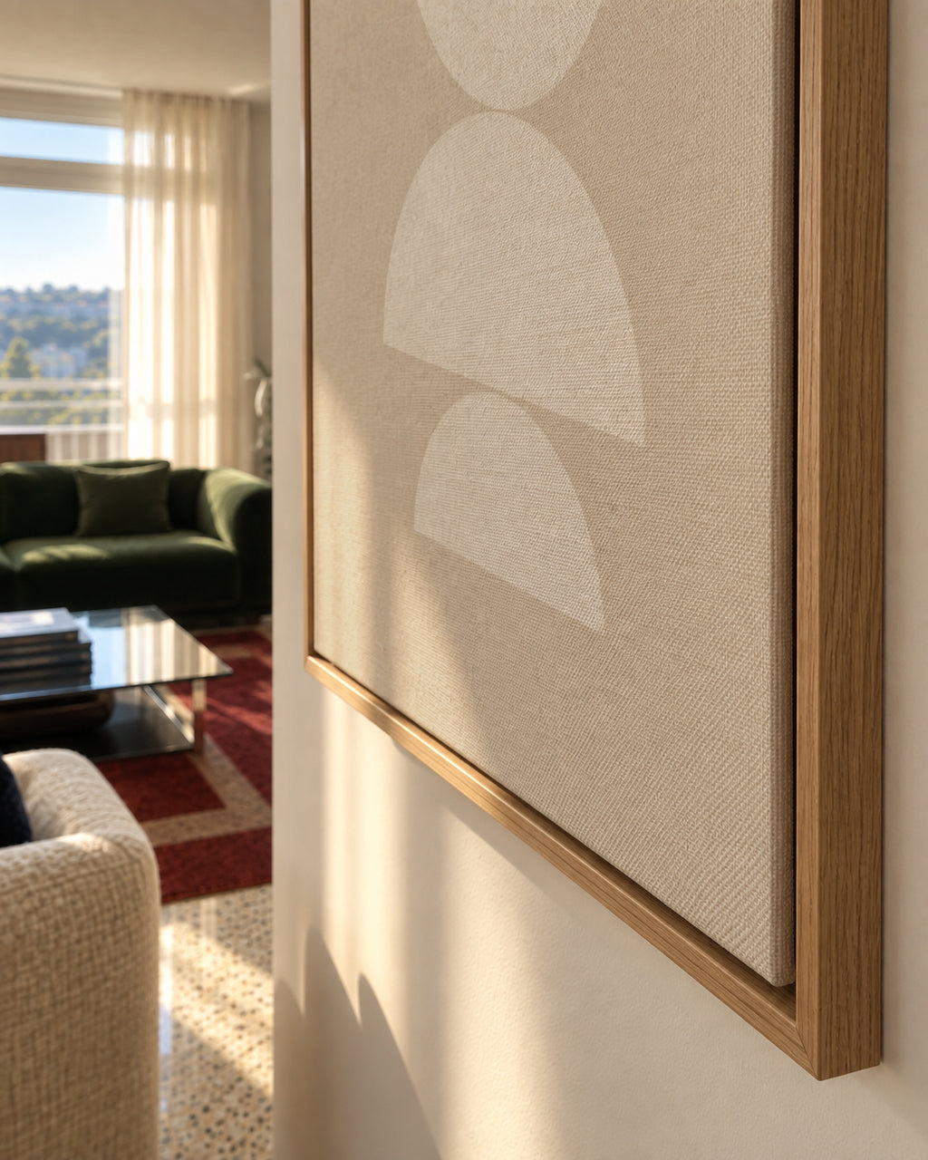 MCM White - Framed canvas detail
