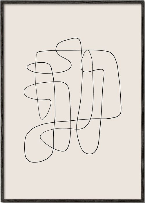 Minimalistisch ontwerp met doorlopende lijn op beige achtergrond