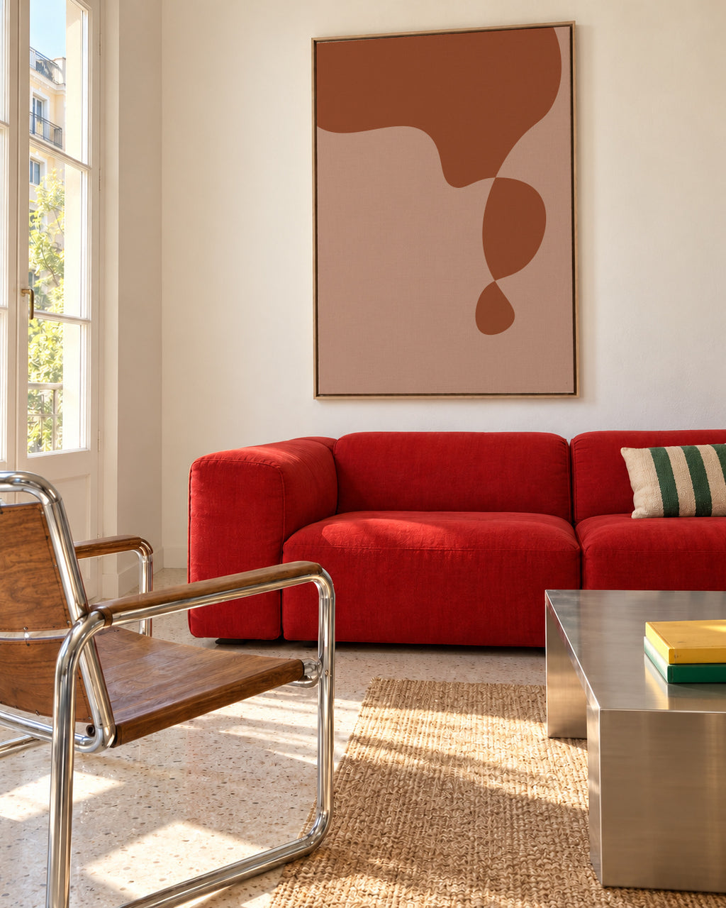 Komorebi I - Framed canvas in an interior