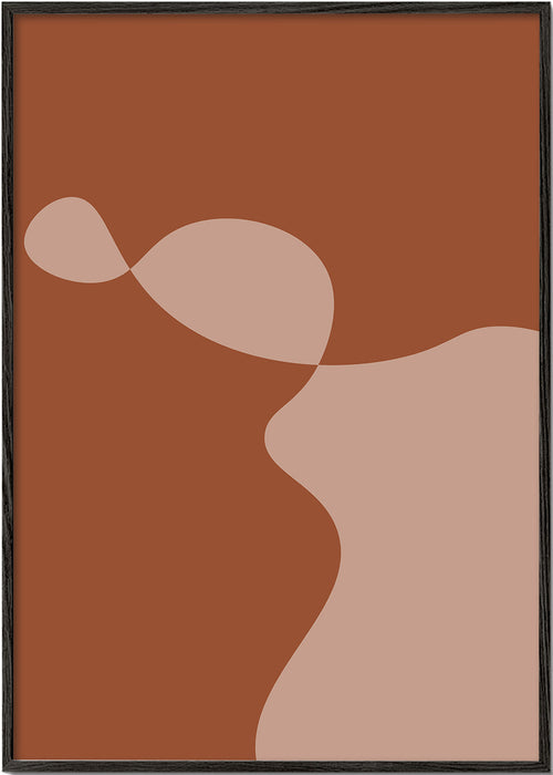 Abstract kunstwerk met organische terracotta vormen