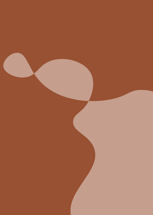 Abstract kunstwerk met organische terracotta vormen