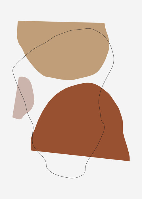 Abstract kunst terracotta en beige