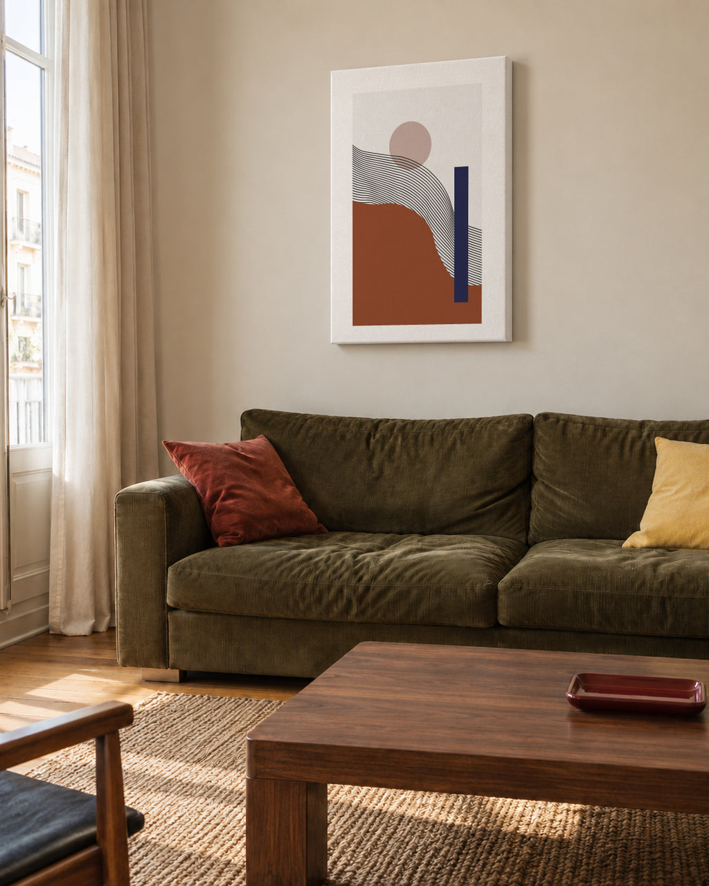 Orphic II - Unframed canvas in an interior