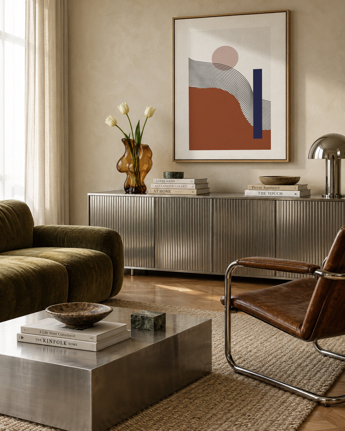 Orphic II - Framed canvas in an interior