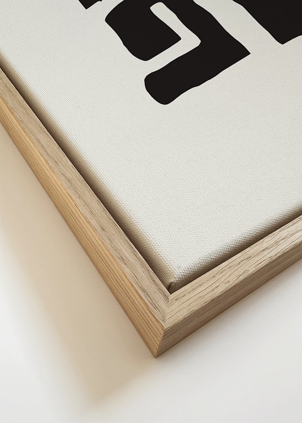 Abstract kunstwerk zwart op beige achtergrond