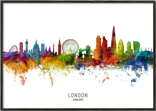 Keuken kunst: Londense skyline meerkleurig