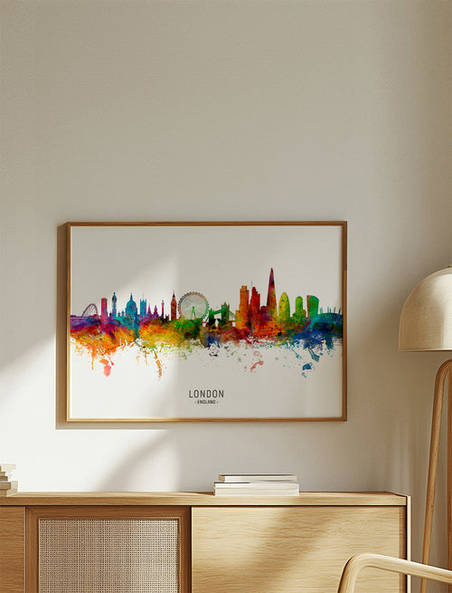 Keuken kunst: Londense skyline meerkleurig