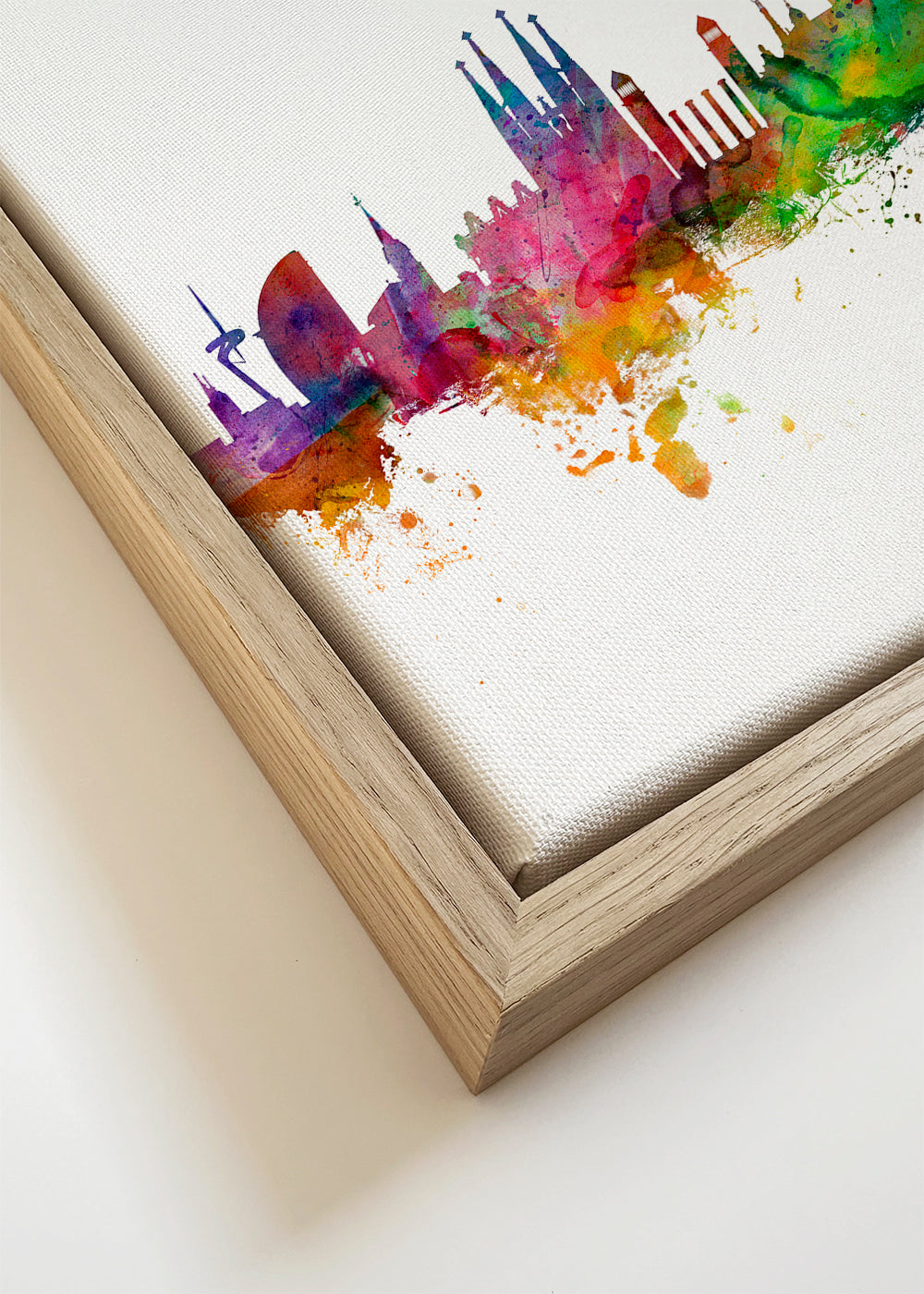 Keuken kunst: Barcelona skyline aquarel