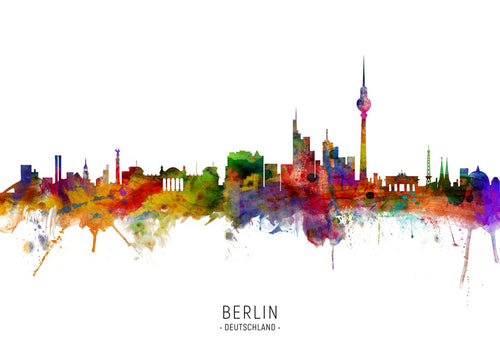 Reisposter Berlijn skyline aquarel