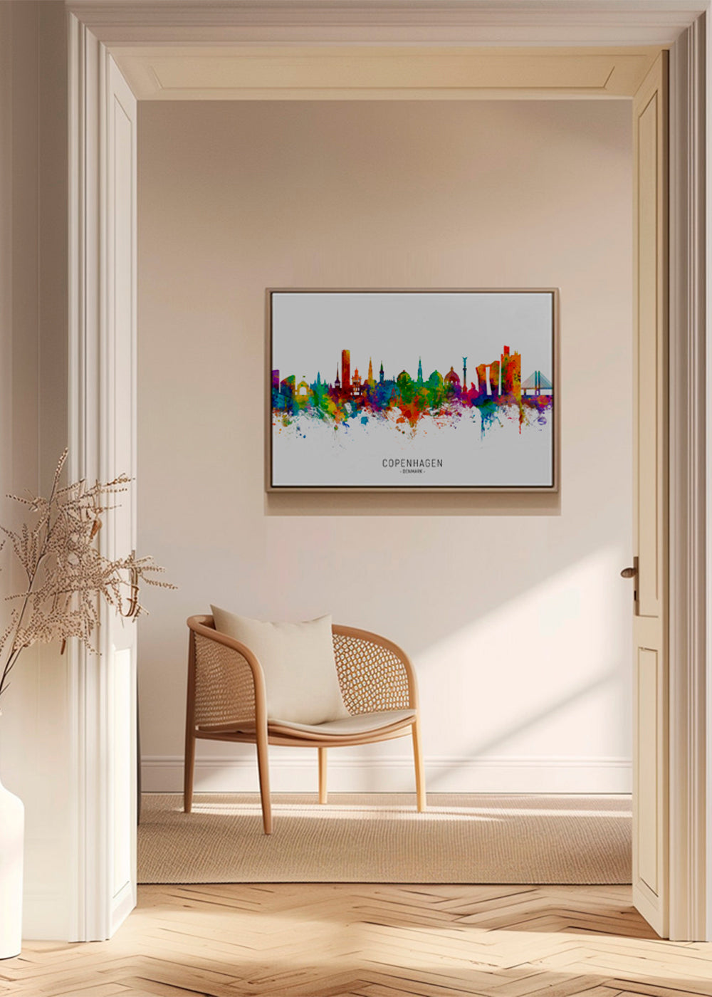 Copenhagen skyline multicoloré