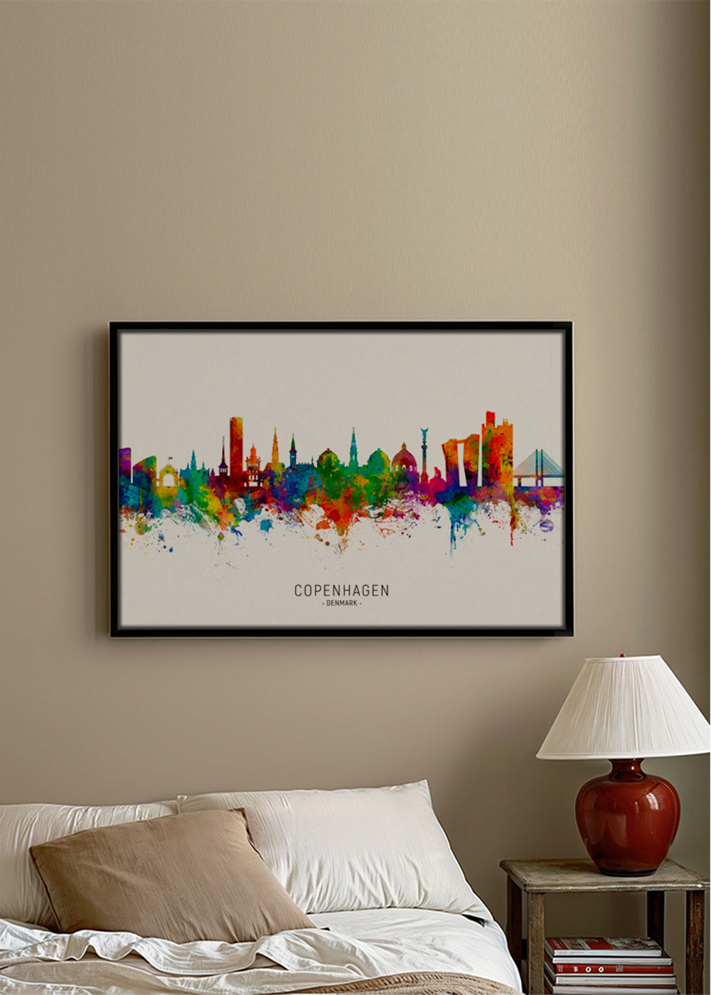 Copenhagen skyline multicoloré