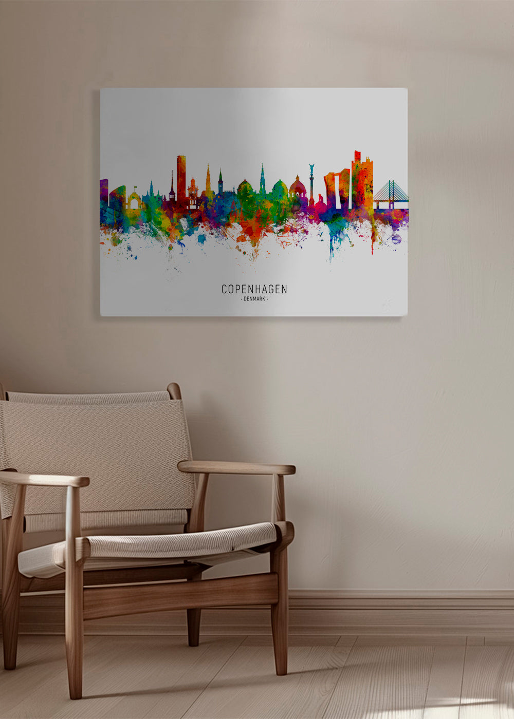 Copenhagen skyline multicoloré