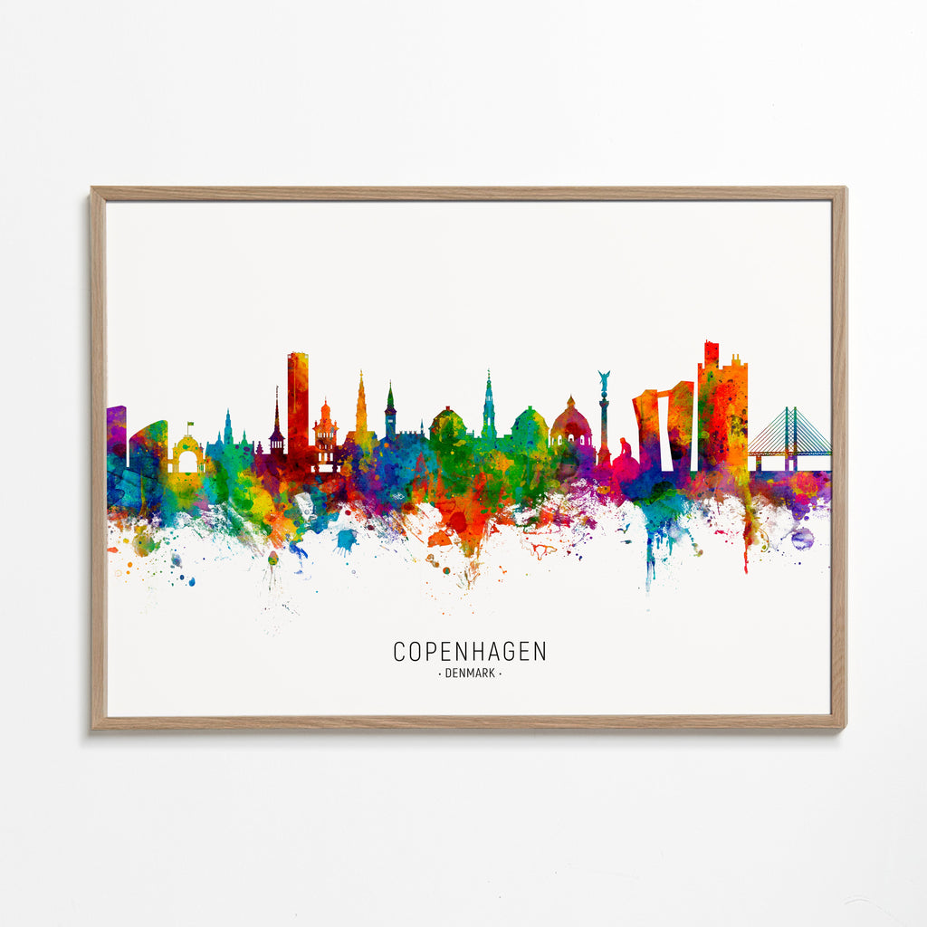 Copenhagen skyline multicoloré