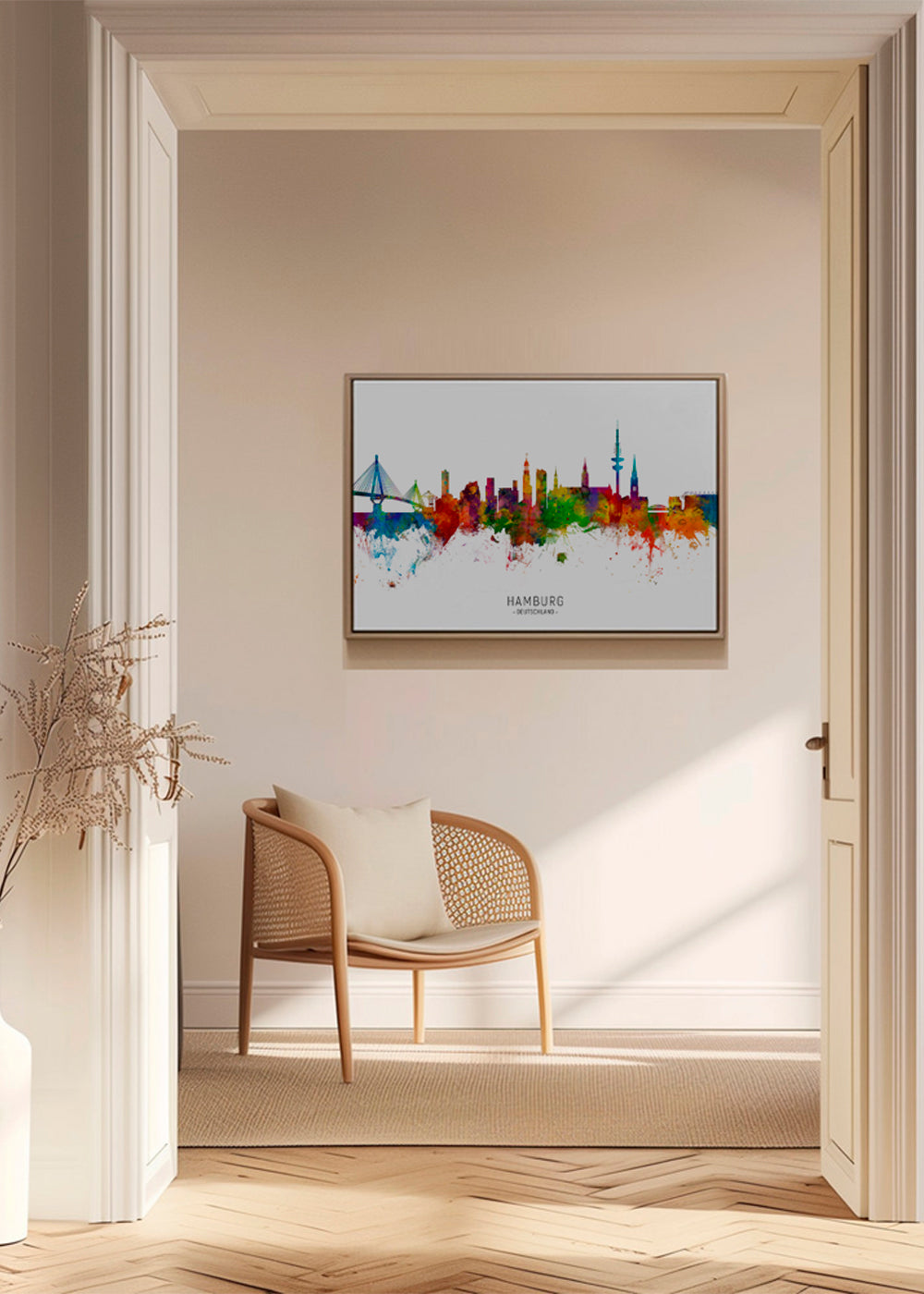 Hamburg skyline multicoloré
