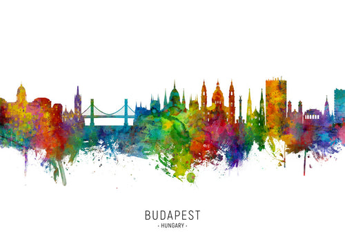 Budapest skyline aquarelprint