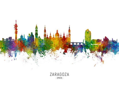 Stadsafbeelding Zaragoza kleurrijke skyline