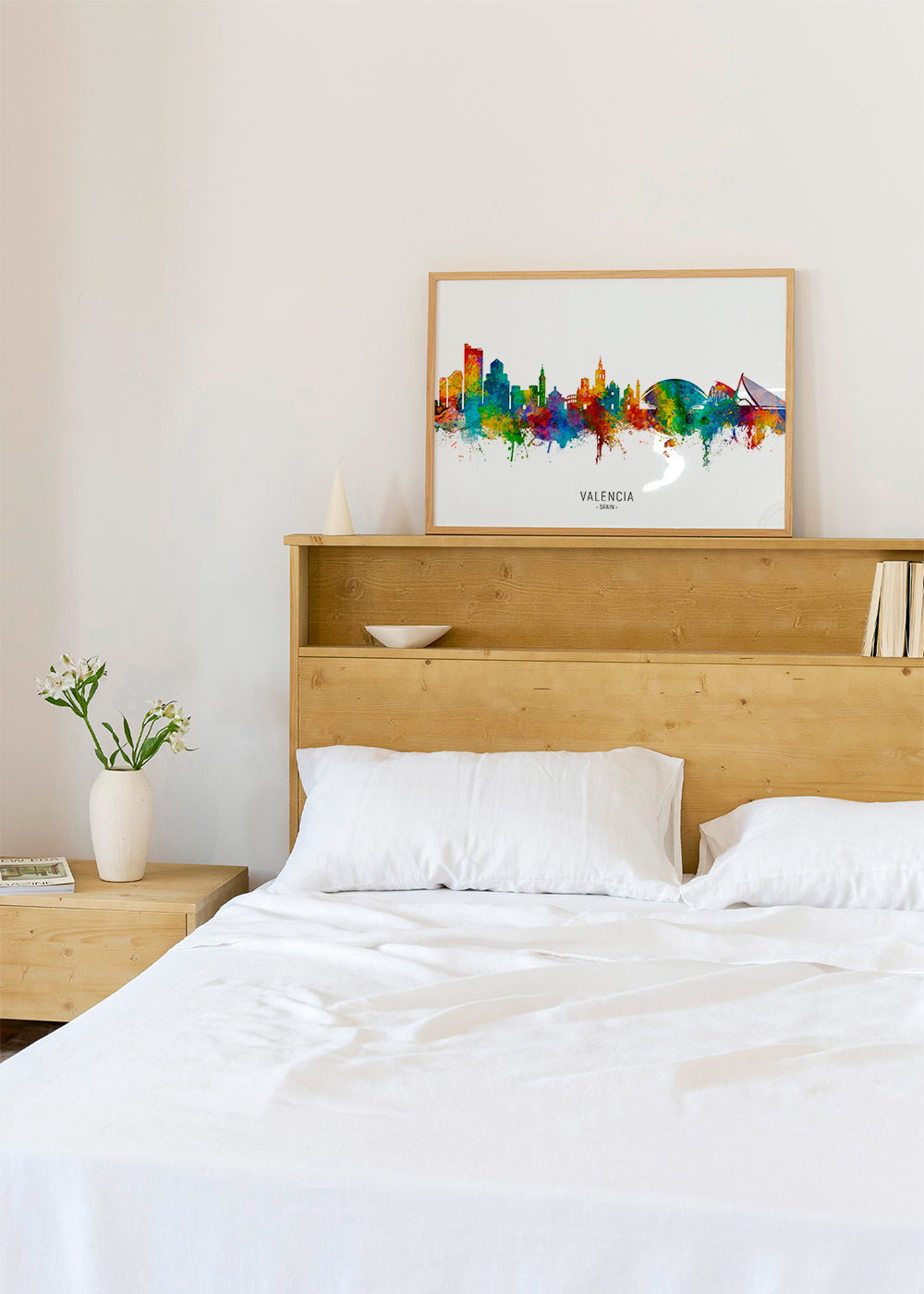 Reisposter Valencia skyline aquarel