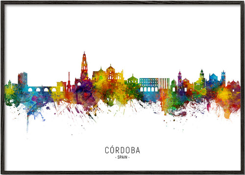 Keuken kunst Córdoba skyline aquarel multicolor