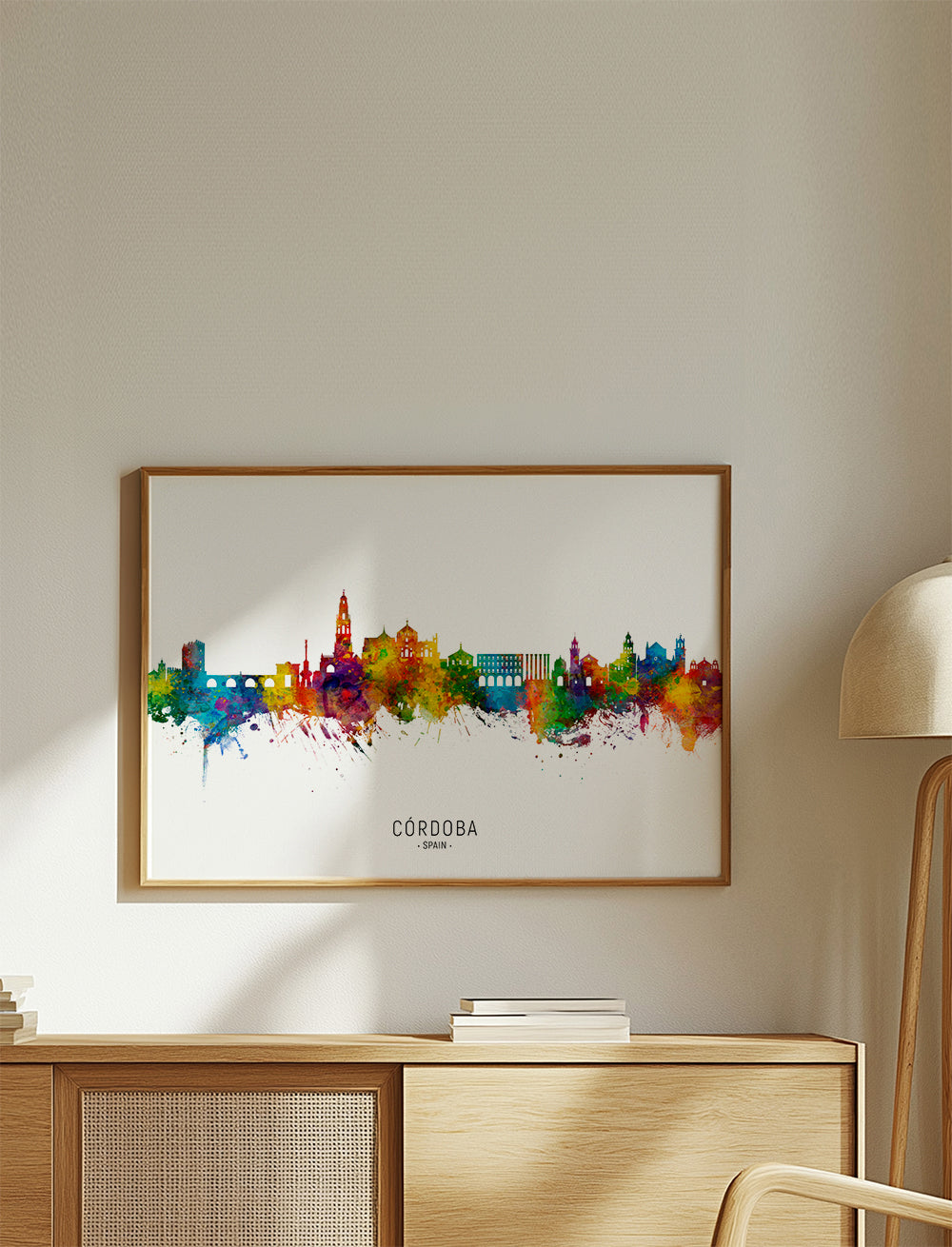 Keuken kunst Córdoba skyline aquarel multicolor