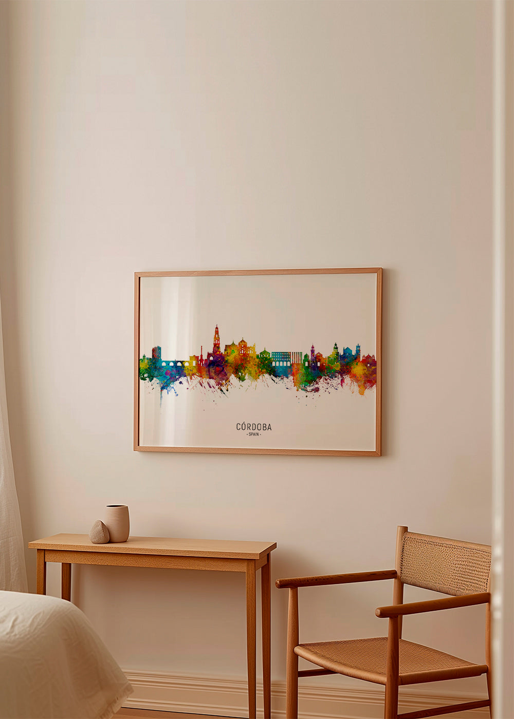 Keuken kunst Córdoba skyline aquarel multicolor
