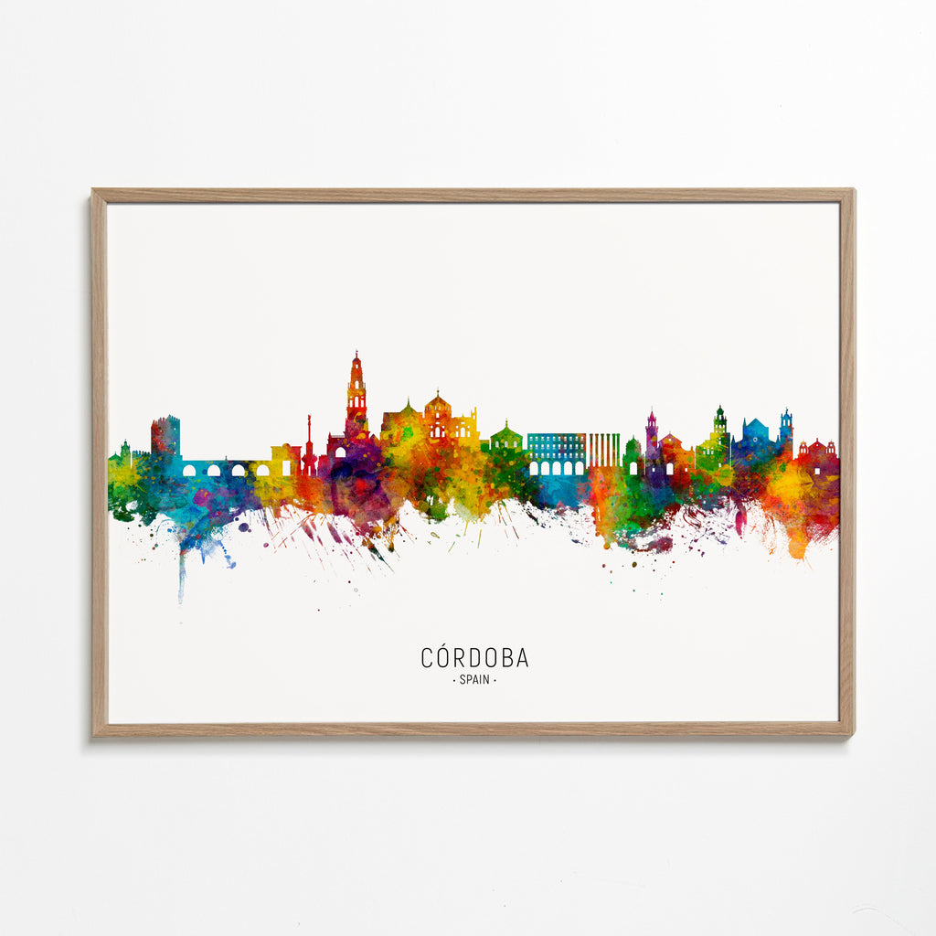 Keuken kunst Córdoba skyline aquarel multicolor