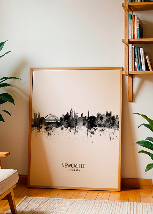 Stadskunst Newcastle inkt silhouet