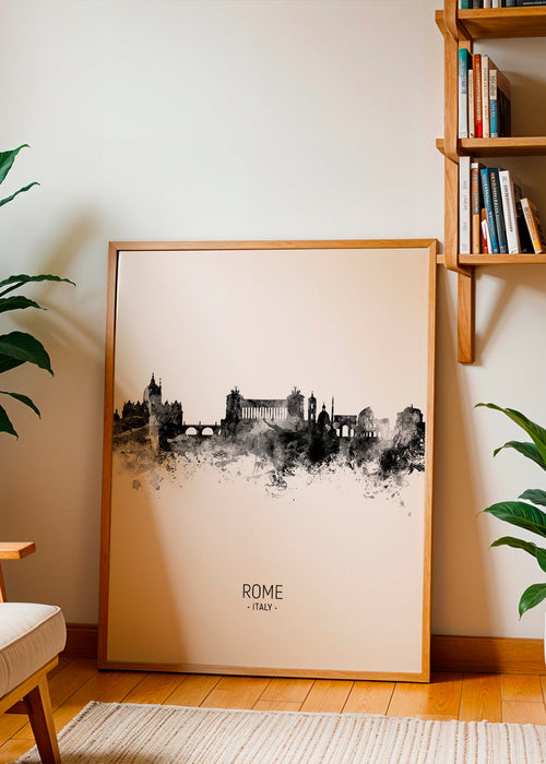 Reisposter Rome skyline inktwas