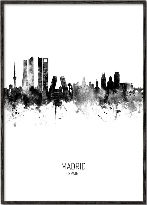 Keuken kunst Madrid skyline inkt
