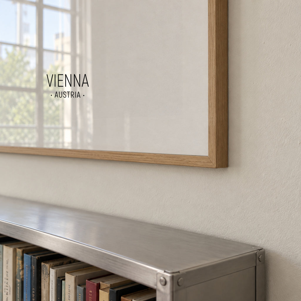 Vienna Skyline en blanco y negro - Framed poster detail