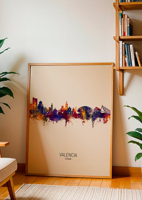 Keuken kunst Valencia aquarel skyline