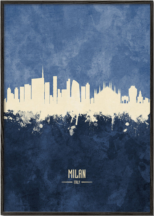 Reisposter Milaan in blauw