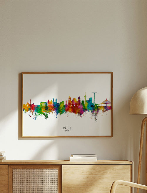 Keuken kunst Cádiz kleurrijke skyline