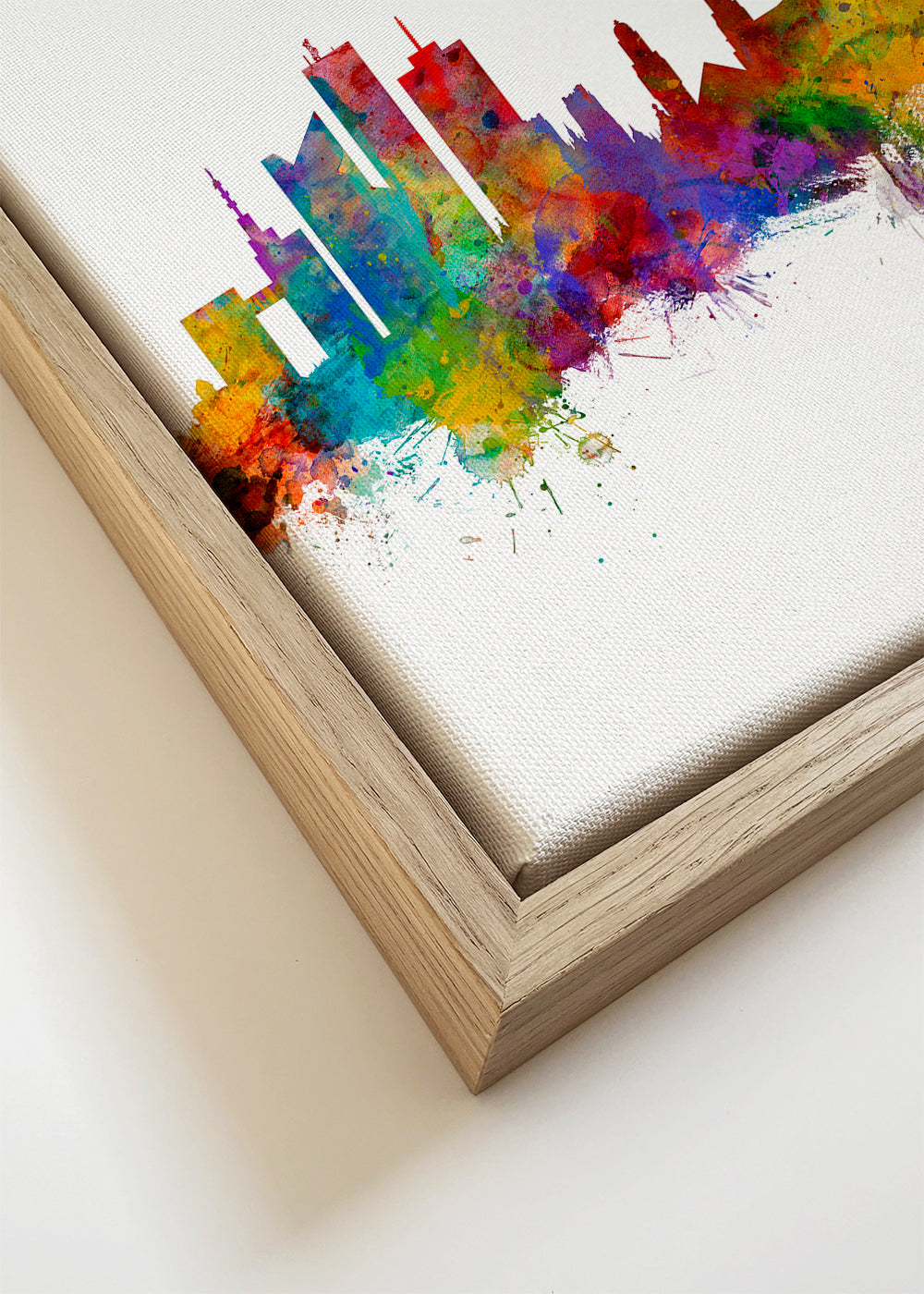 Stadsposter: Brusselse skyline in aquarel multicolor