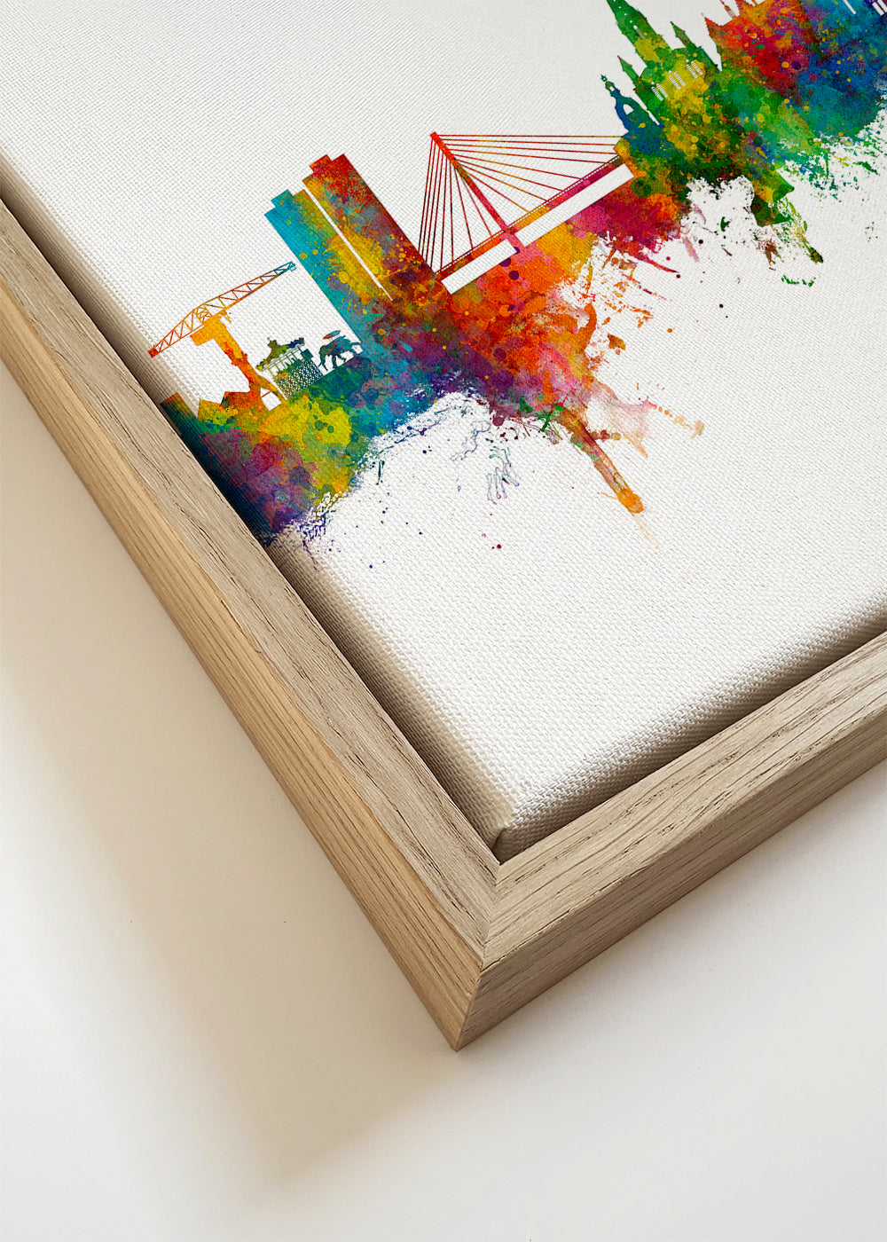 Reisposter Nantes skyline in aquarel