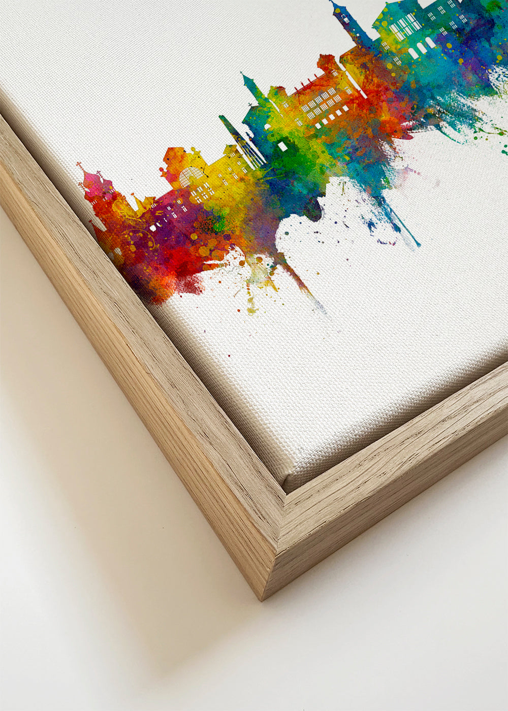 Keuken kunst: Nice skyline aquarel multikleur