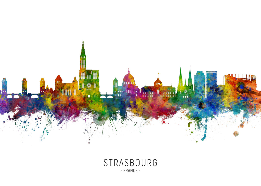 Strasbourg Skyline multicolor - Unframed art print