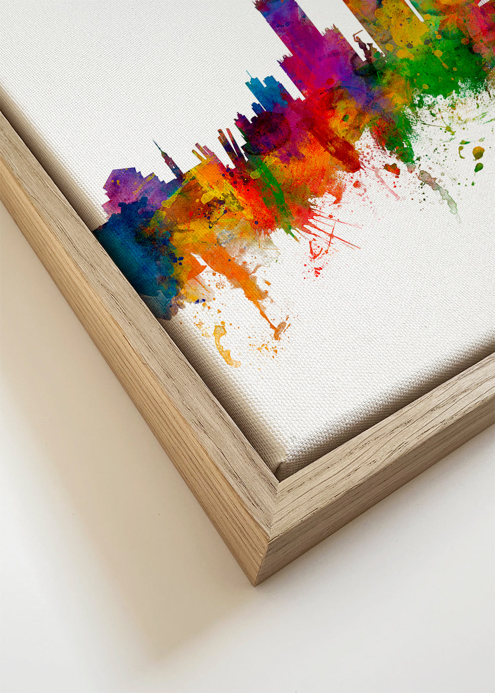Reisposter: Warschau skyline aquarel kleurrijk