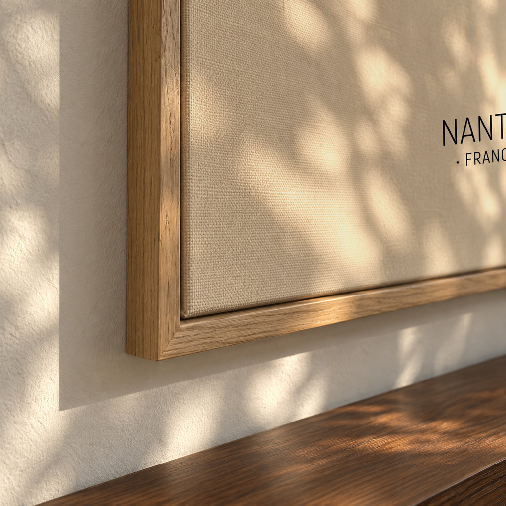 Nantes Skyline beige - Framed canvas detail
