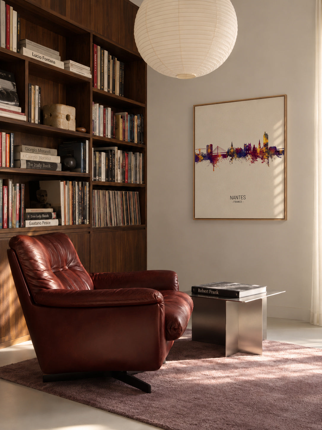 Nantes Skyline beige - Framed canvas in an interior