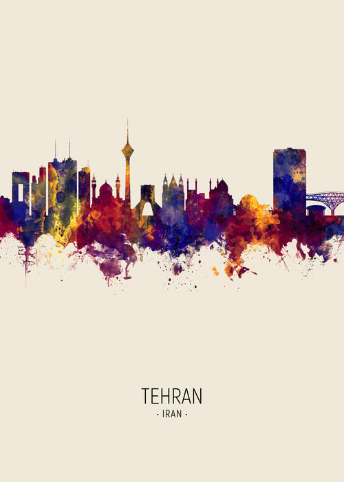 Tehran Skyline beige - Unframed art print