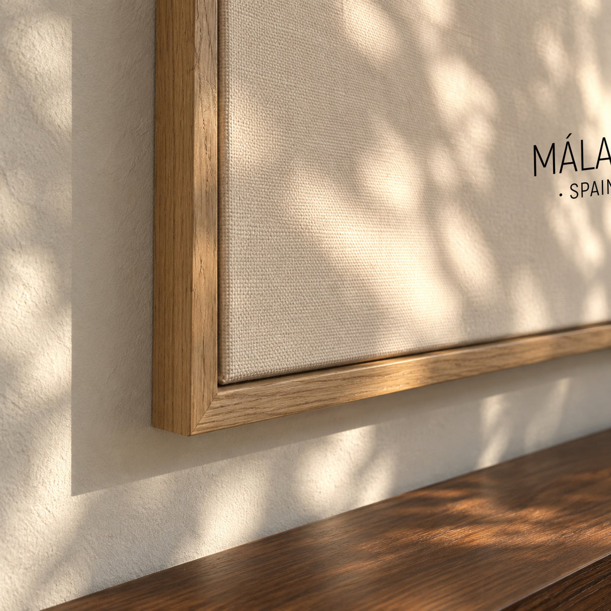 Málaga Skyline blanco y negro - Framed canvas detail