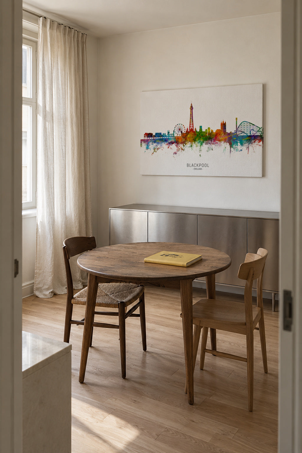 Blackpool Skyline multicolor - Unframed canvas in an interior